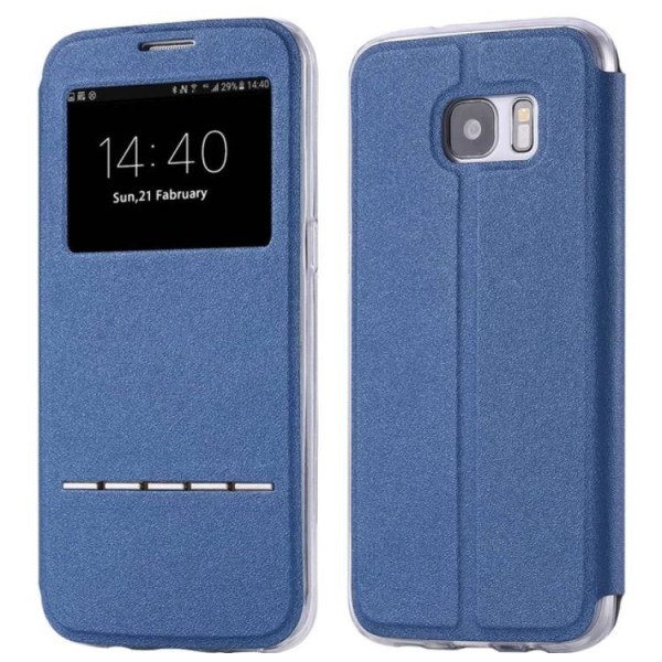 Smart deksel med svarfunksjon - Samsung Galaxy J3 (modell 2017) Blå