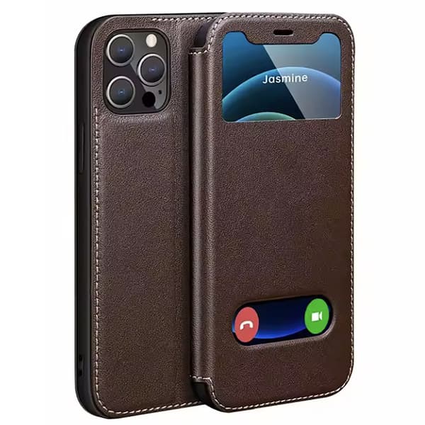 iPhone 13 Pro Max Läderfodral  Elegant skydd i toppklass Svart