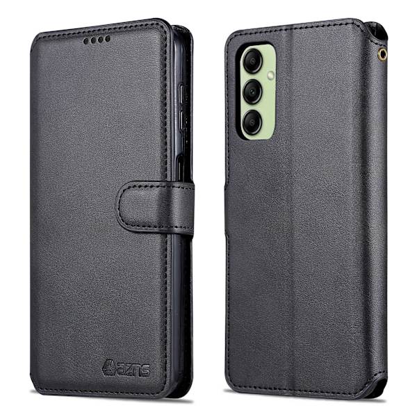 Luxury Leather Wallet case for Samsung galaxy A14 5G Svart