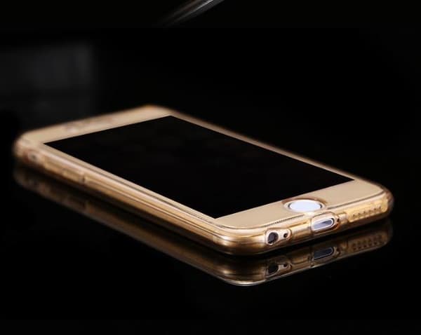 Dubbelsidigt Silikonfodral med TOUCHFUNKTION till iPhone 7 Guld