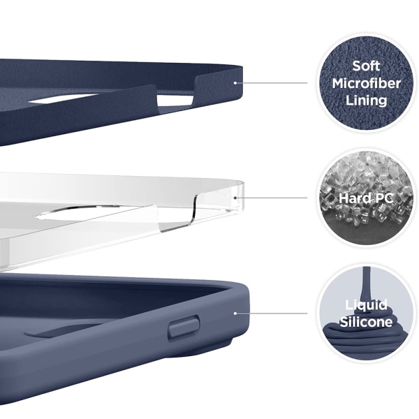 iPhone 14 Pro Max - Beskyttende Floveme-deksel Mörkblå