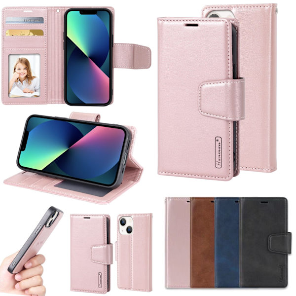 iPhone 14 - 2-1 Hanman Plånboksfodral Roséguld