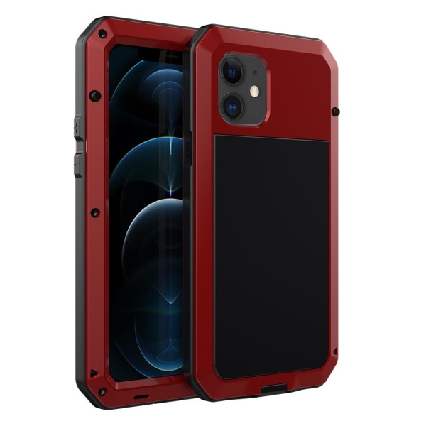 iPhone 12 - HEAVY DUTY aluminiumscover Röd