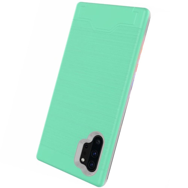 Samsung Galaxy Note10 Plus - Praktiskt Skyddsskal med Kortfack Svart