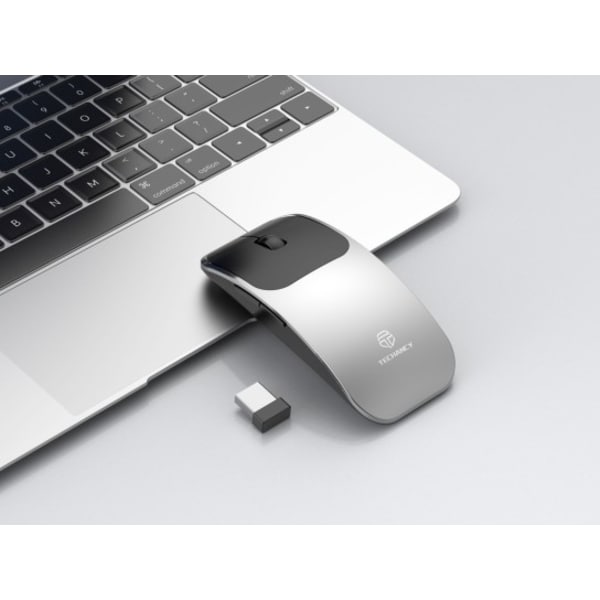 Trådlös Mus, MAC PC 2,4G USB Ergonomisk Mus Grå Grey
