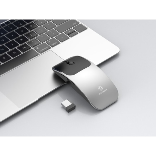 Trådløs mus, MAC PC 2.4G USB Ergonomisk mus Grå Grey