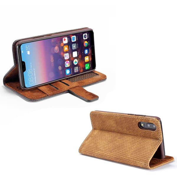 Plånboksfodral i Retrodesign från LEMAN till Huawei P20 Blå
