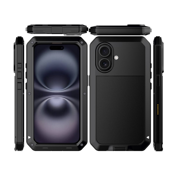iPhone 16 - HEAVY DUTY - Extremt Stötsäkert Skydd Svart