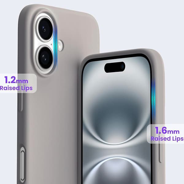 iPhone 16 Stötdämpande Silikonskal med Mikrofiber Svart