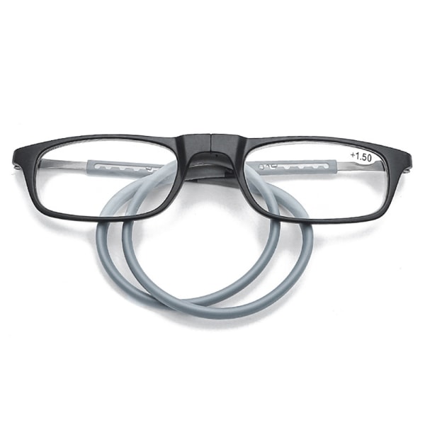 Ergonomiska Läsglasögon med Magnet Senilsnöre UNISEX (+1.0-+3.5) Svart / Röd +3