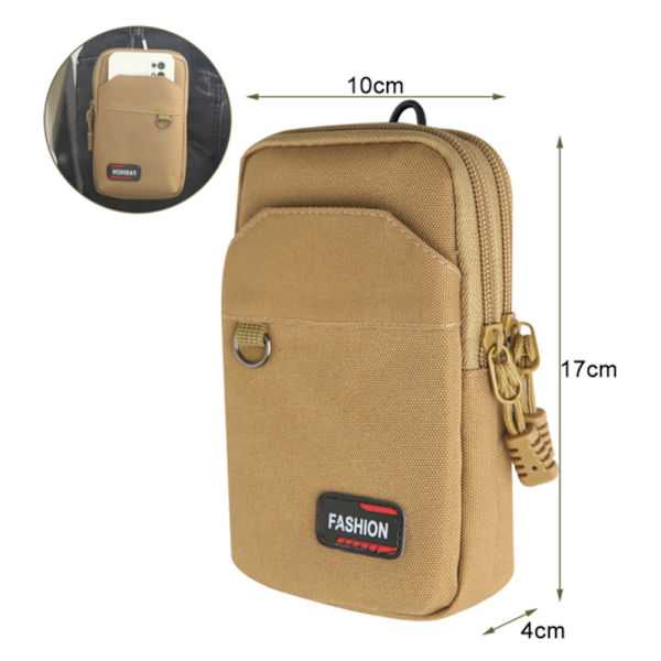 Mobilväska för Outdoor-bruk - Praktisk och Slittålig Khaki