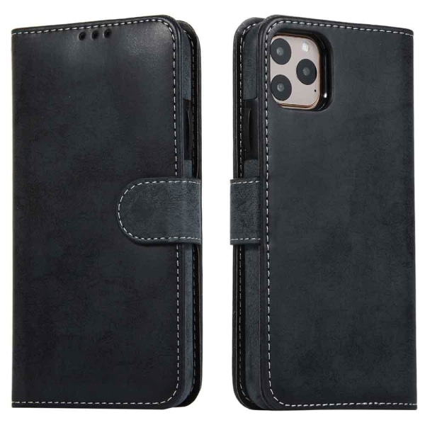 iPhone 11 Pro Max - Praktisk LEMAN Wallet etui Mörkblå