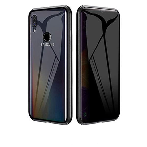 Samsung Galaxy A20E - Dobbelt magnetisk cover Silver
