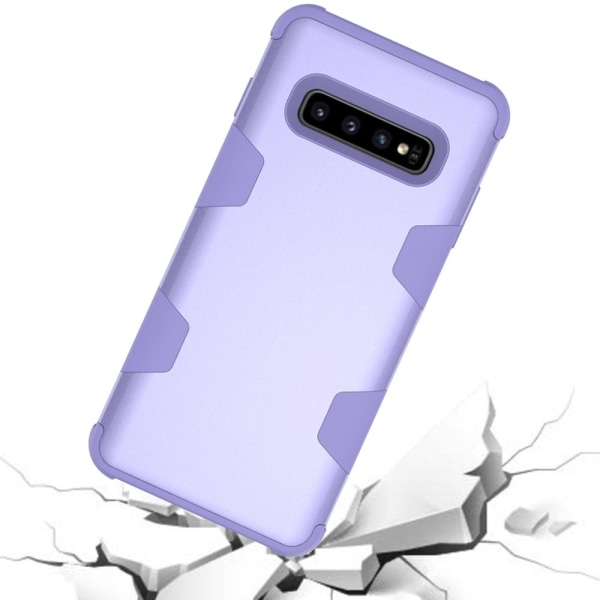 Samsung S10 Plus - Praktiskt och Skyddande Skal "Rugged Robot" Rosa/Svart