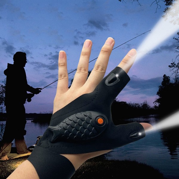 Praktisk Ficklamp Handske Svart