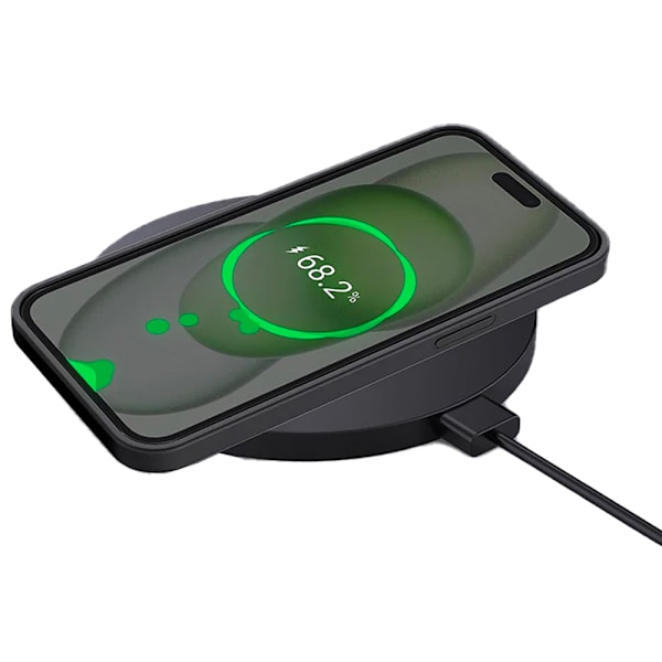 iPhone 15 PLUS - Mattbehandlat Skyddsskal med Stötdämpande Silikon Svart Black