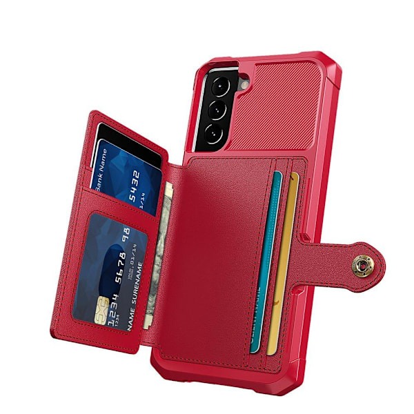 Samsung Galaxy S21 - Skyddsskal med Korthållare Roséguld