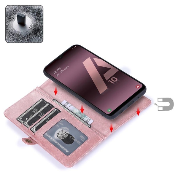 Samsung Galaxy A10 - Exklusivt Praktiskt Pl�nboksfodral PinkGold Roséguld