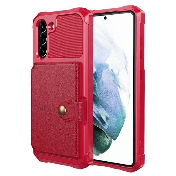 Samsung Galaxy S21 FE - Kotelo korttipidikkeellä Roséguld