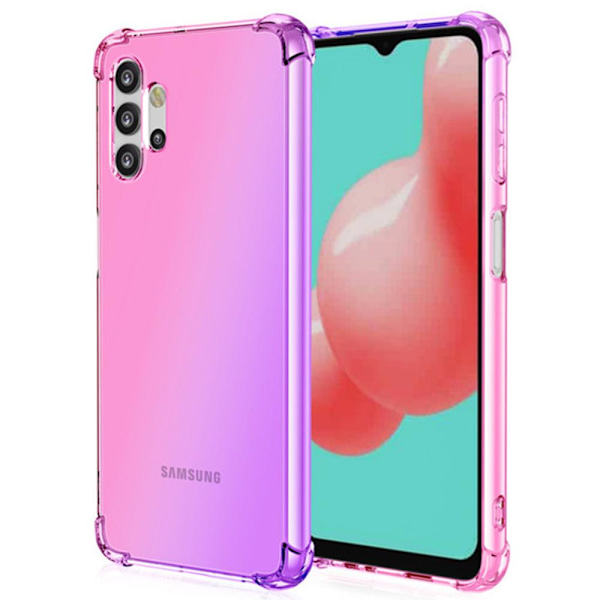 Samsung Galaxy A32 - Stötdämpande Silikonskal Blå/Rosa