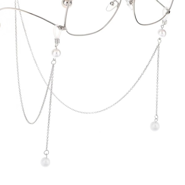 Glasögonsnöre Pärl Design (Senilsnöre) Silver