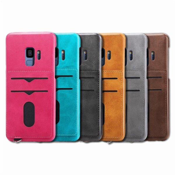 NYHET! Skal med Korthållare - Samsung Galaxy S9 (Vintage-Mark) Mörkbrun Mörkbrun