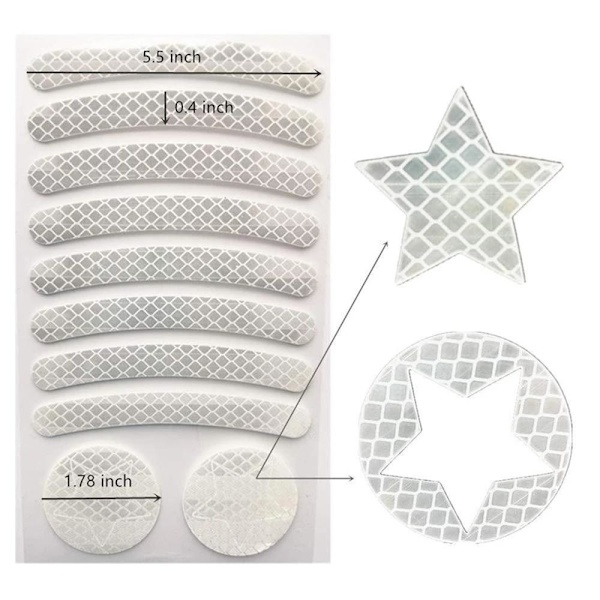 42-PACK Reflex Remsor Olika Former Röd