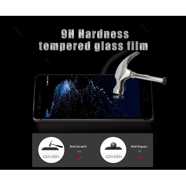 Huawei P10 Plus - HeliGuard 3D EXXO-Skärmskydd (HD) Svart