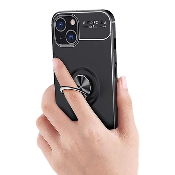 iPhone 14 Plus - Skal med Ringhållare Svart