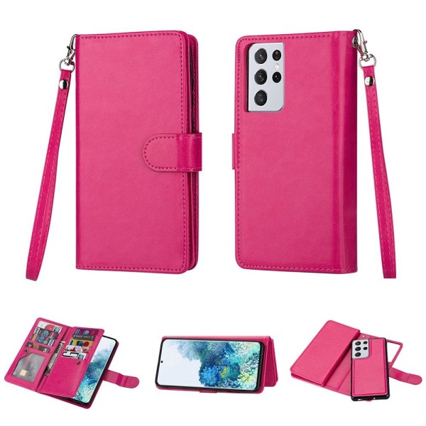 Samsung Galaxy S21 Ultra - 9-Card Wallet Case Röd