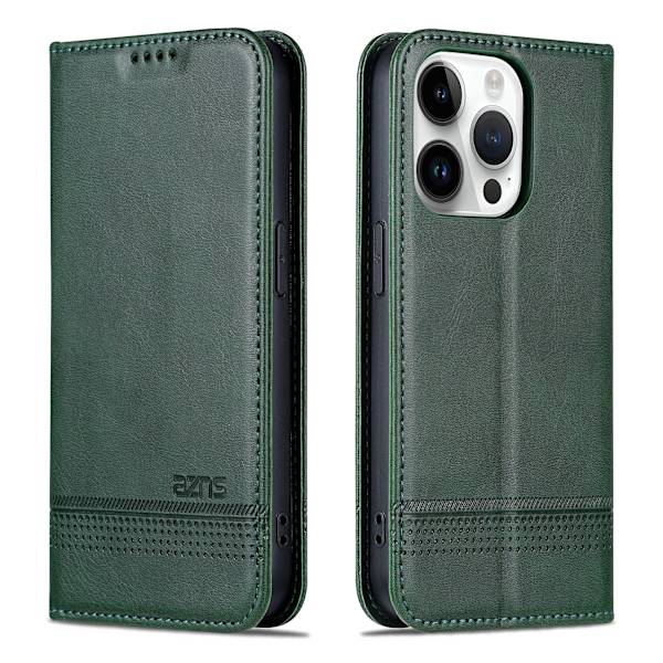 iPhone 15 pro max - 3-kortfack Magnetisk PU Läder Brown