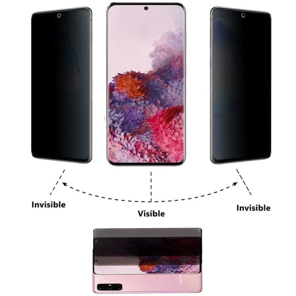 Samsung A71 2.5D Anti-Spy skjermbeskytterramme 9H 0.3mm Transparent Svart