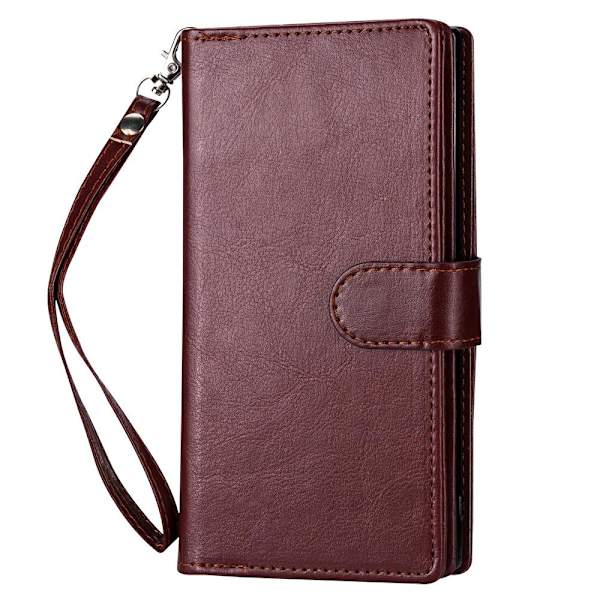 iPhone 12 - Robust 9-korts lommebokfutteral Brun