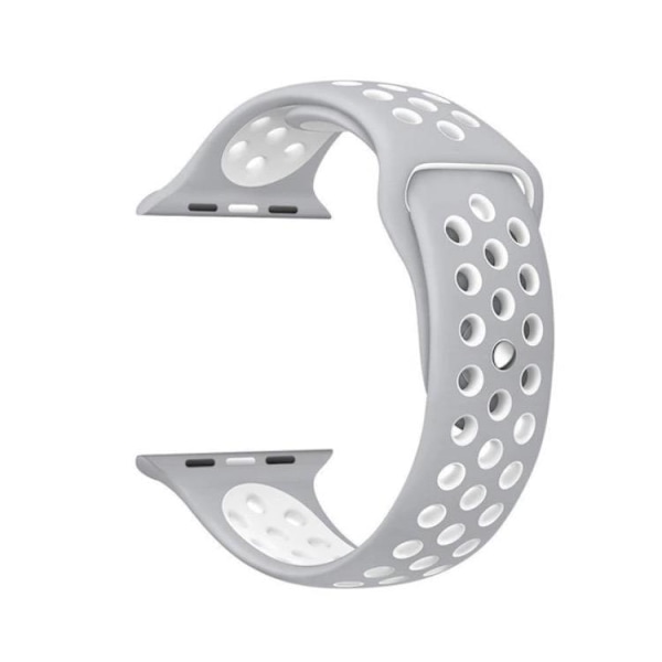 Apple Watch 4 - 40mm - HUTECH Stilrena Silikonarmband Grå/Vit M