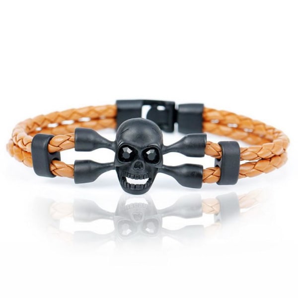 Rockigt Döskalle Skull Armband Svart