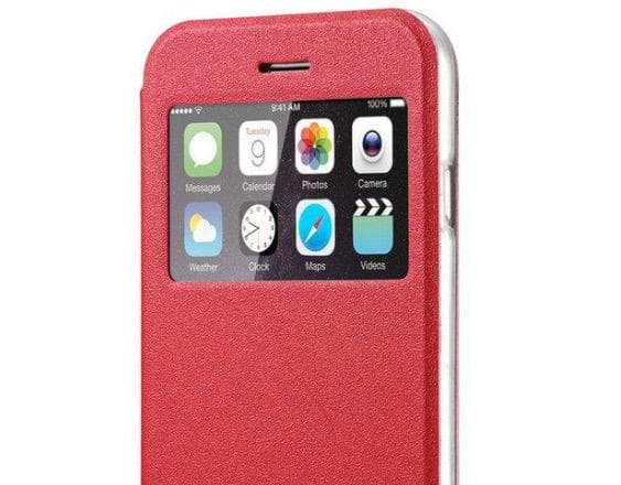 Smartfodral med Fönster & Svarsfunktion för iPhone 6/6S Vit