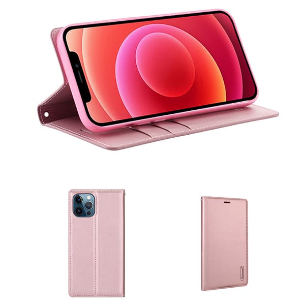 iPhone 14 Pro Max - Smidigt Smart HANMAN Plånboksfodral Rosaröd