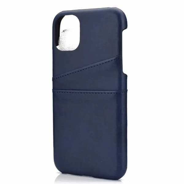 iPhone 15 - Slimmat PU-läderfodral med 2-kortfack Ljusbrun
