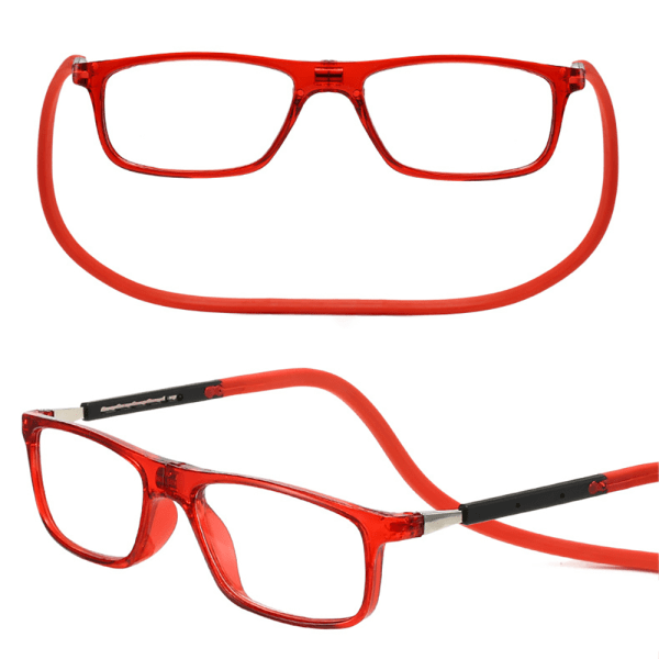 Exklusiva Hängande Läsglasögon med Magnetiskt Fäste - TR-materia Röd +1.0