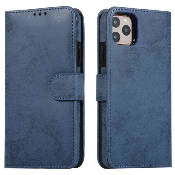 iPhone 11 Pro Max - Praktisk LEMAN Wallet etui Mörkblå