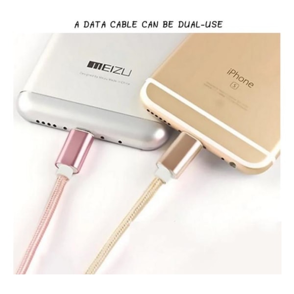 USB-lataus/tiedonsiirtokaapeli (Android/Apple) DOUBLE PLUG Silver/Grå