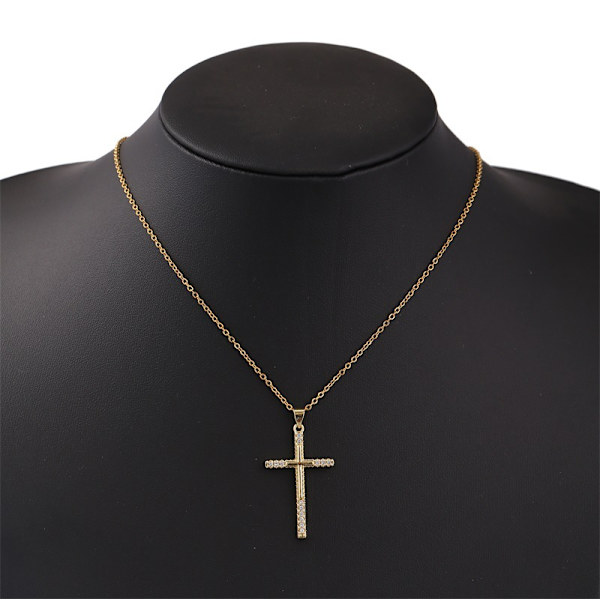 Stilsäkert Kors Halsband Guld