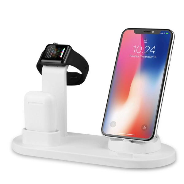 Praktiskt 3-1 Laddare Lightning, Micro USB, Type-C Svart