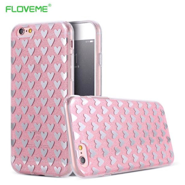 iPhone 6/6S  Elegant Crystalheart-skal från FLOVEME ORIGINAL Gold Guld