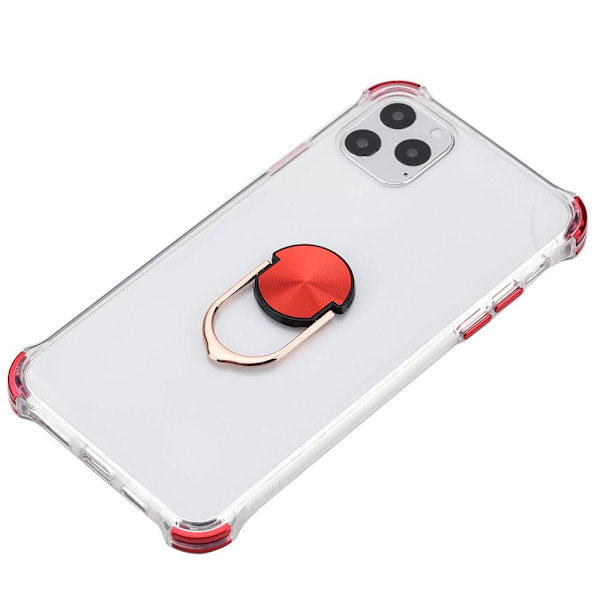 iPhone 11 Pro - Praktiskt Skyddsskal med Ringhållare Red Röd