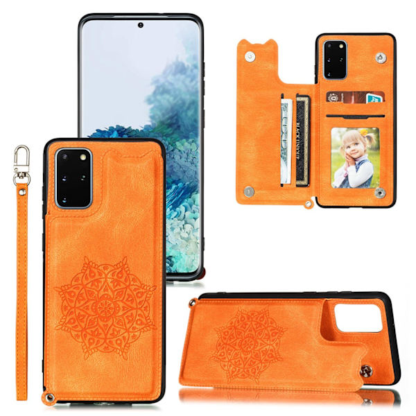 Samsung Galaxy S20 FE - Skal med Korthållare Orange