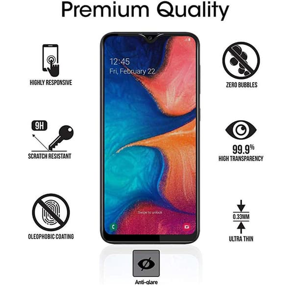Samsung A20e 3-PACK Anti-Spy 2.5D Skärmskydd Ram 9H Sekretessglas