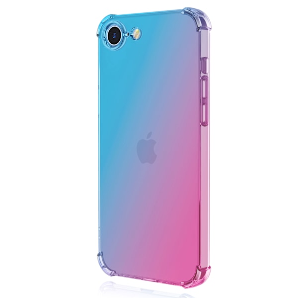 iPhone 16E - Smart Silikonskal med Extra Grepp Blå/Rosa