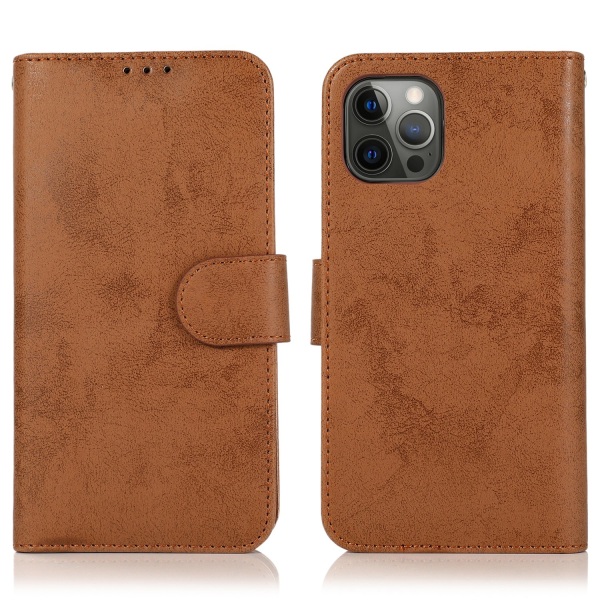 iPhone 15 Pro - Plånboksfodral i PU-läder med 3-kortfack Brun