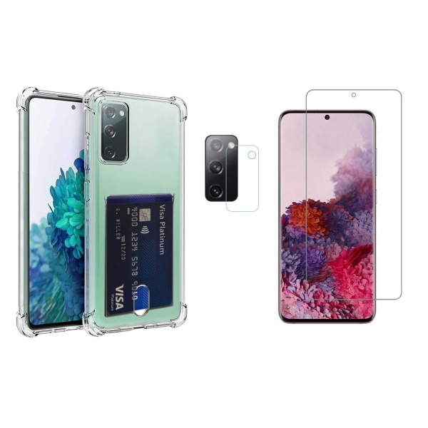 Samsung Galaxy S20 FE 1 sæt cover + skærmbeskytter + kameralinsebeskytter Transparent